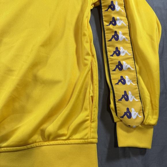Kappa Track Jacket Youth 10 Yellow Banda Logo Full Zip Athletic Top Sports - Picture 10 of 11